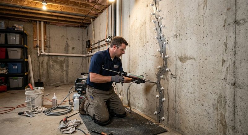 Basement Crack Repair in Wallingford, CT