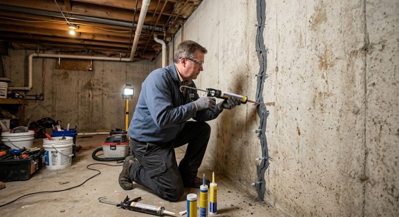 Basement Crack Repair in Wallingford, CT