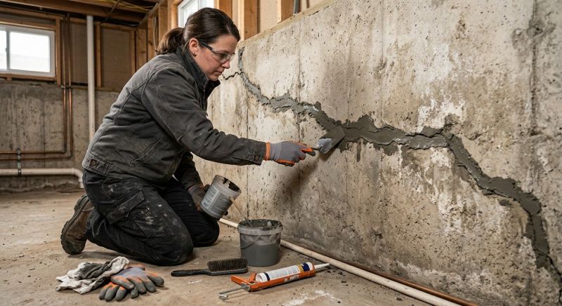 Cracked Basement Floor Repair in Wallingford, CT