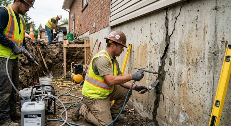 Cracked Foundation Repair in Derby, CT