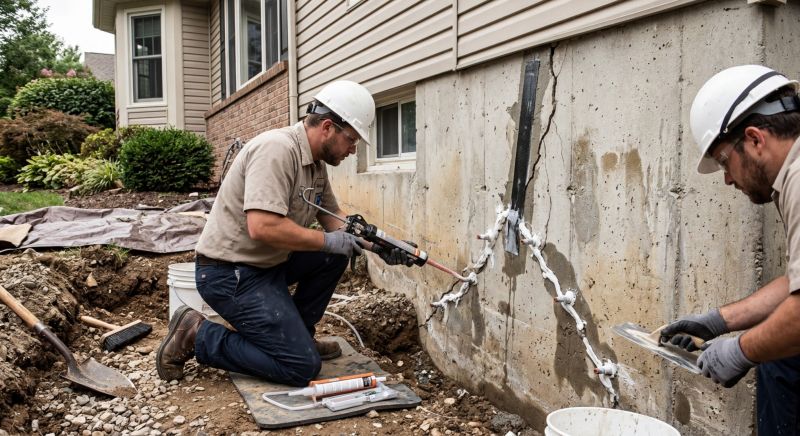 Cracked Foundation Repair in Middlebury, CT