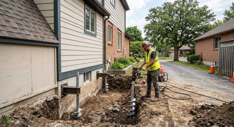 Helical Piers Installation in Wallingford, CT