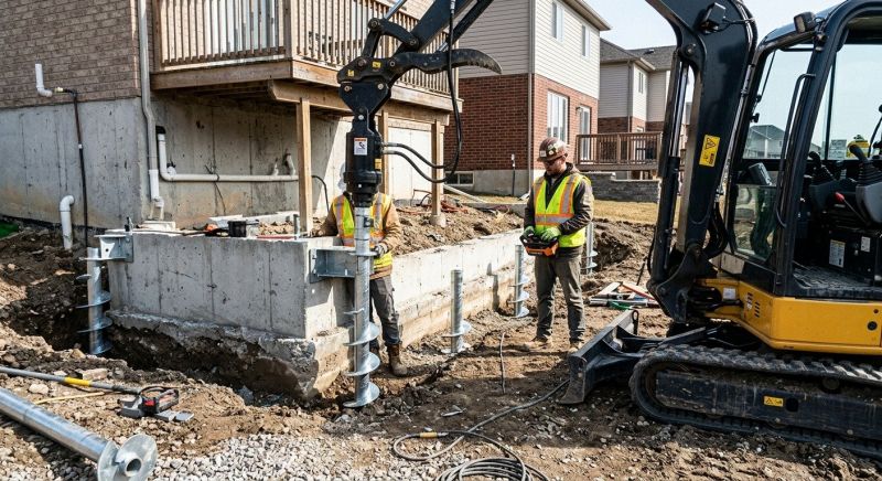 Helical Pile Installation in Wallingford, CT
