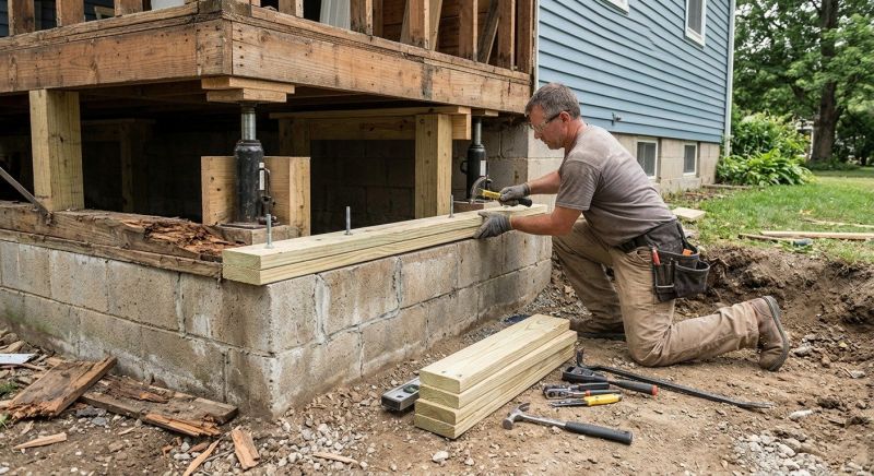 Sinking Foundation Repair in Harwinton, CT