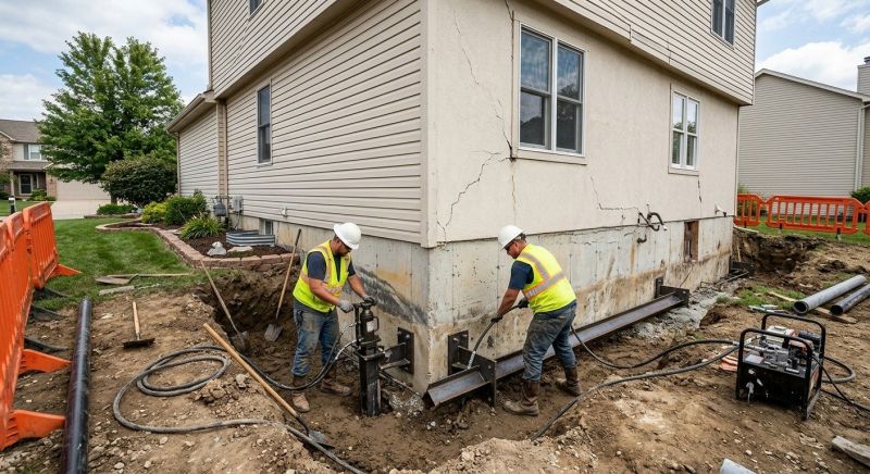 Sinking Foundation Repair in Milford, CT